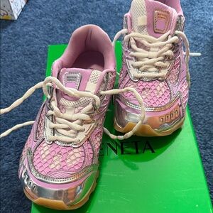 Bottega Veneta Kids Metallic Pink Sneakers